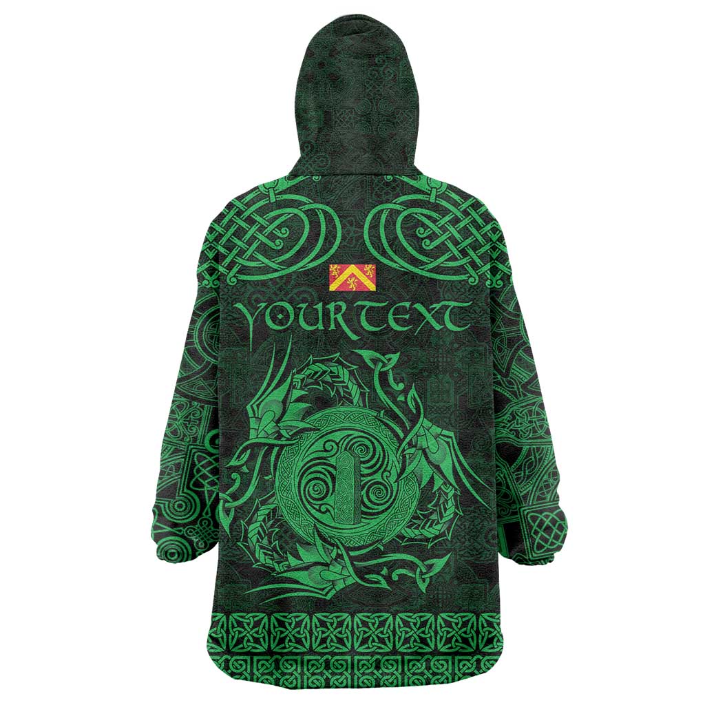 Personalized Anglesey Ynys Mon Wearable Blanket Hoodie Green Standing Stone Celtic-inspired - Wonder Print Shop