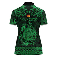 Personalized Anglesey Ynys Mon Women Polo Shirt Green Standing Stone Celtic-inspired - Wonder Print Shop