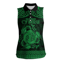 Personalized Anglesey Ynys Mon Women Sleeveless Polo Shirt Green Standing Stone Celtic-inspired - Wonder Print Shop