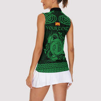 Personalized Anglesey Ynys Mon Women Sleeveless Polo Shirt Green Standing Stone Celtic-inspired - Wonder Print Shop