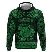 Personalized Anglesey Ynys Mon Zip Hoodie Green Standing Stone Celtic-inspired - Wonder Print Shop