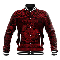 Personalized Anglesey Ynys Mon Baseball Jacket Red Standing Stone Celtic-inspired - Wonder Print Shop