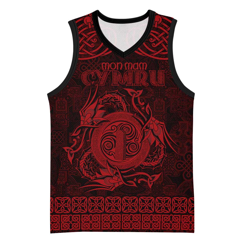 Personalized Anglesey Ynys Mon Basketball Jersey Red Standing Stone Celtic-inspired - Wonder Print Shop