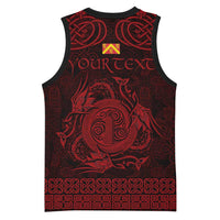 Personalized Anglesey Ynys Mon Basketball Jersey Red Standing Stone Celtic-inspired - Wonder Print Shop