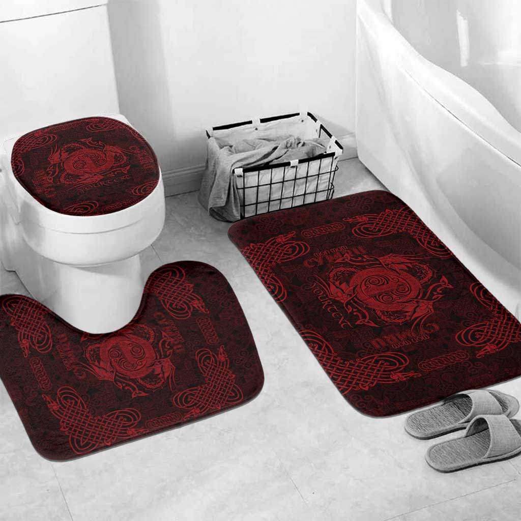 Personalized Anglesey Ynys Mon Bathroom Set Red Standing Stone Celtic-inspired - Wonder Print Shop
