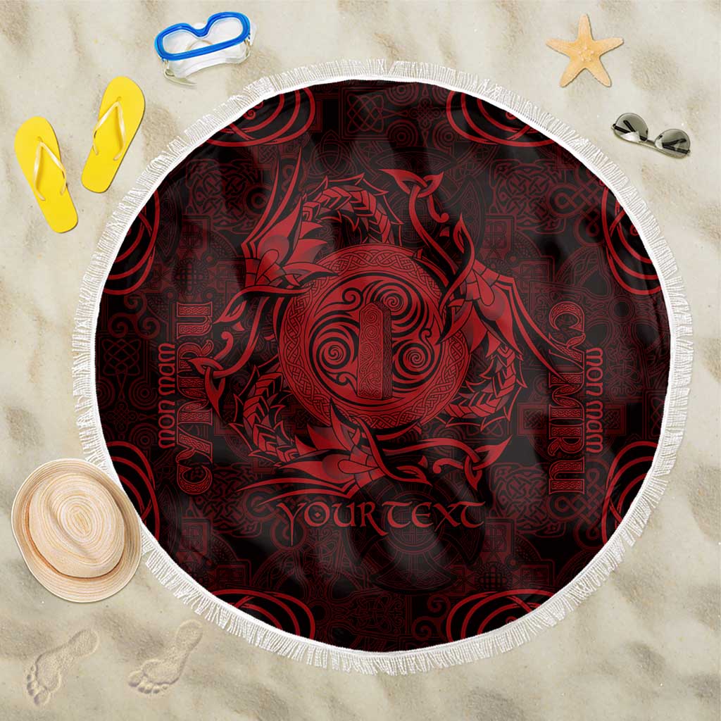 Personalized Anglesey Ynys Mon Beach Blanket Red Standing Stone Celtic-inspired - Wonder Print Shop