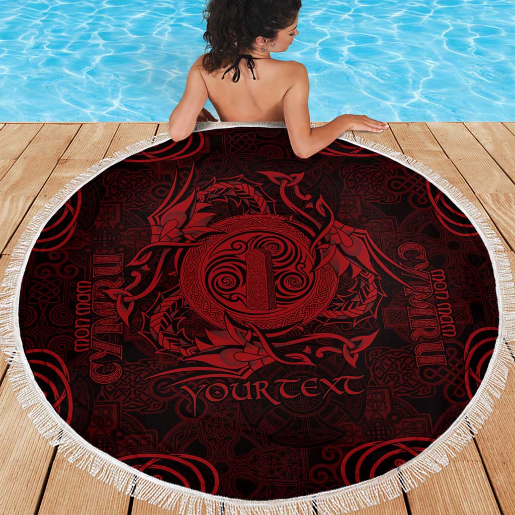 Personalized Anglesey Ynys Mon Beach Blanket Red Standing Stone Celtic-inspired - Wonder Print Shop