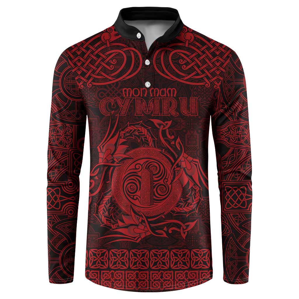 Personalized Anglesey Ynys Mon Button Sweatshirt Red Standing Stone Celtic-inspired - Wonder Print Shop