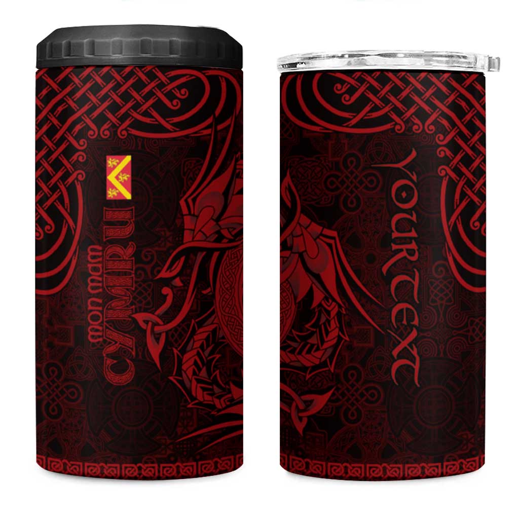 Personalized Anglesey Ynys Mon 4 in 1 Can Cooler Tumbler Red Standing Stone Celtic-inspired - Wonder Print Shop