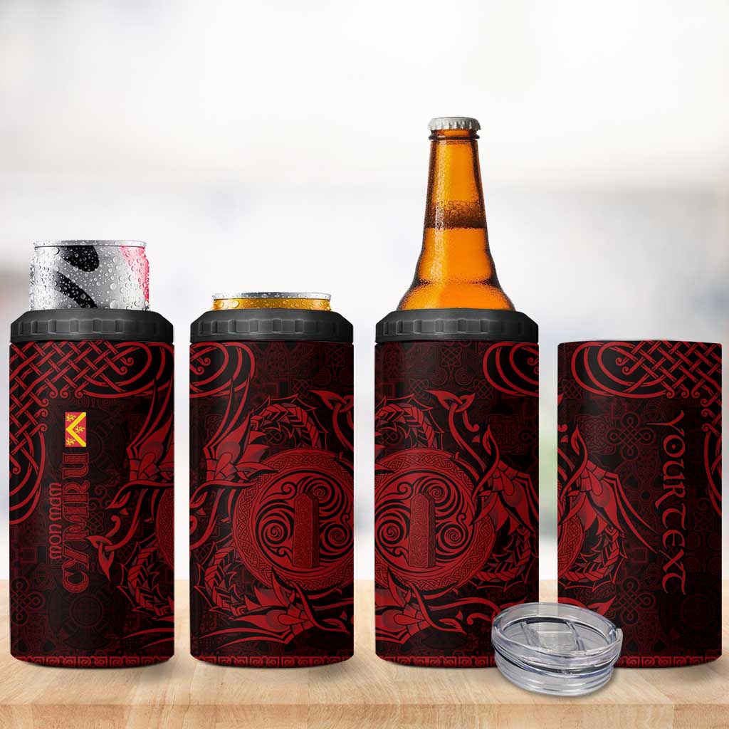 Personalized Anglesey Ynys Mon 4 in 1 Can Cooler Tumbler Red Standing Stone Celtic-inspired - Wonder Print Shop