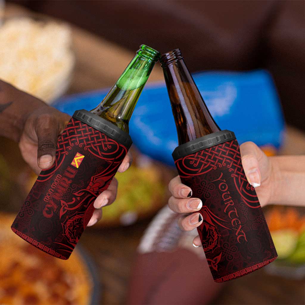 Personalized Anglesey Ynys Mon 4 in 1 Can Cooler Tumbler Red Standing Stone Celtic-inspired - Wonder Print Shop