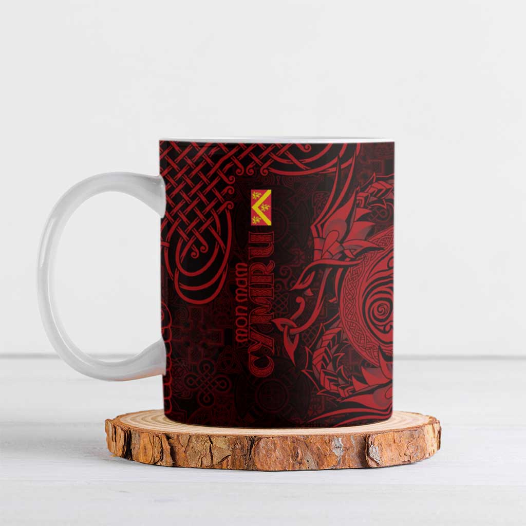 Personalized Anglesey Ynys Mon Ceramic Mug Red Standing Stone Celtic-inspired - Wonder Print Shop