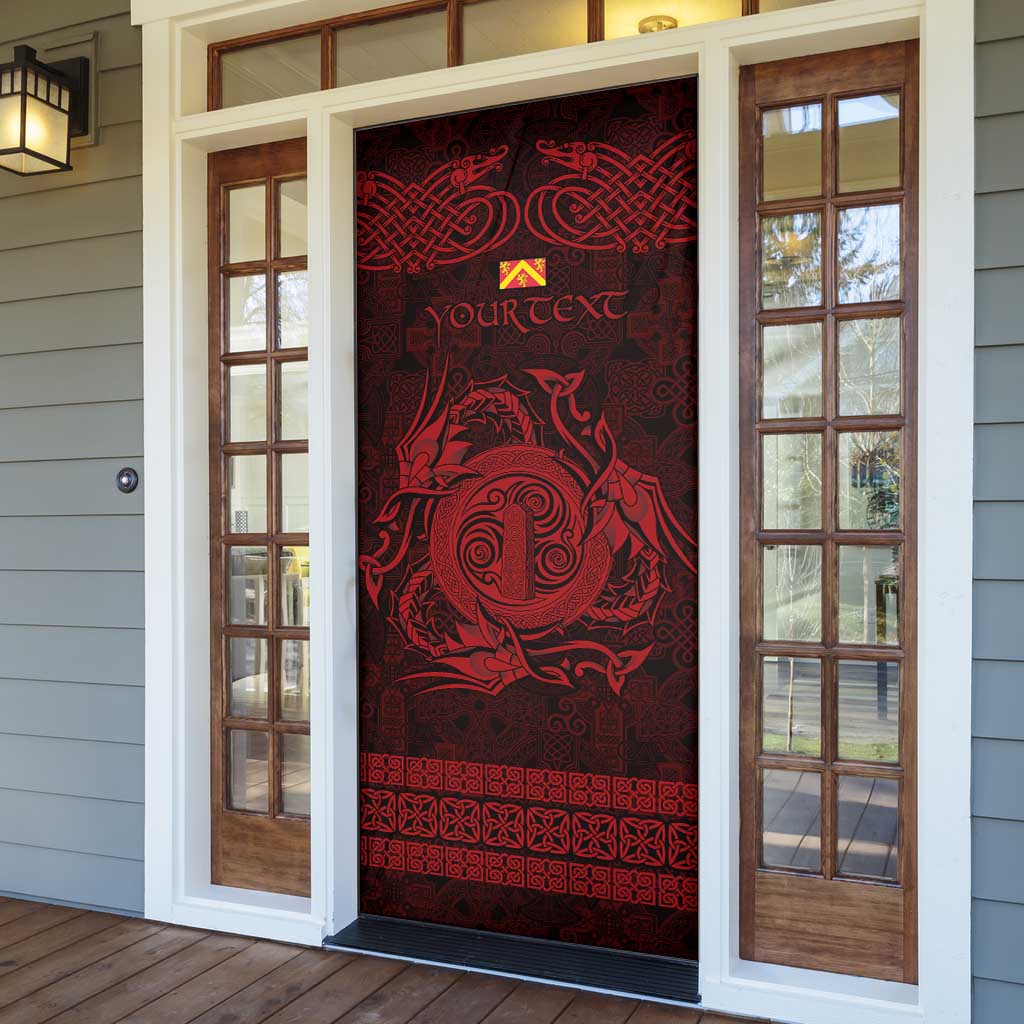 Personalized Anglesey Ynys Mon Door Cover Red Standing Stone Celtic-inspired - Wonder Print Shop
