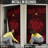 Personalized Anglesey Ynys Mon Door Cover Red Standing Stone Celtic-inspired - Wonder Print Shop