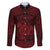 Personalized Anglesey Ynys Mon Family Matching Long Sleeve Bodycon Dress and Hawaiian Shirt Red Standing Stone Celtic-inspired - Wonder Print Shop