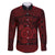 Personalized Anglesey Ynys Mon Family Matching Off The Shoulder Long Sleeve Dress and Hawaiian Shirt Red Standing Stone Celtic-inspired - Wonder Print Shop