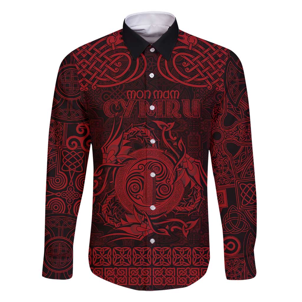 Personalized Anglesey Ynys Mon Family Matching Off Shoulder Maxi Dress and Hawaiian Shirt Red Standing Stone Celtic-inspired - Wonder Print Shop