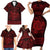 Personalized Anglesey Ynys Mon Family Matching Short Sleeve Bodycon Dress and Hawaiian Shirt Red Standing Stone Celtic-inspired - Wonder Print Shop