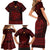 Personalized Anglesey Ynys Mon Family Matching Short Sleeve Bodycon Dress and Hawaiian Shirt Red Standing Stone Celtic-inspired - Wonder Print Shop