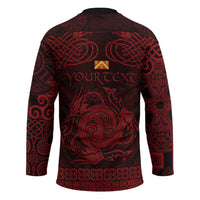 Personalized Anglesey Ynys Mon Hockey Jersey Red Standing Stone Celtic-inspired - Wonder Print Shop