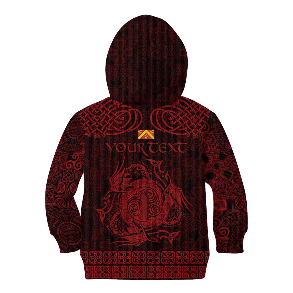 Personalized Anglesey Ynys Mon Kid Hoodie Red Standing Stone Celtic-inspired - Wonder Print Shop