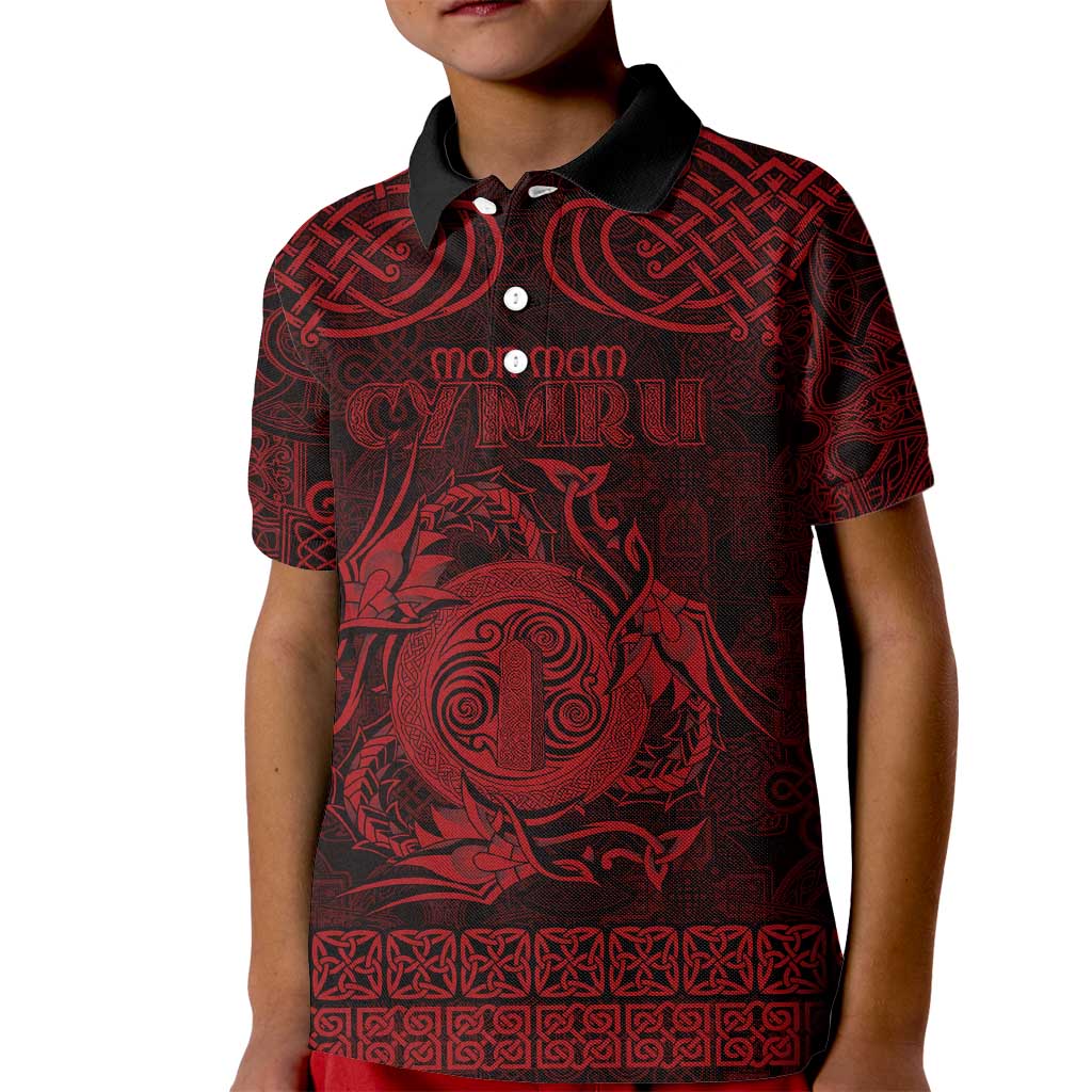Personalized Anglesey Ynys Mon Kid Polo Shirt Red Standing Stone Celtic-inspired - Wonder Print Shop