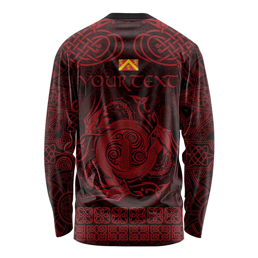 Personalized Anglesey Ynys Mon Long Sleeve Shirt Red Standing Stone Celtic-inspired - Wonder Print Shop