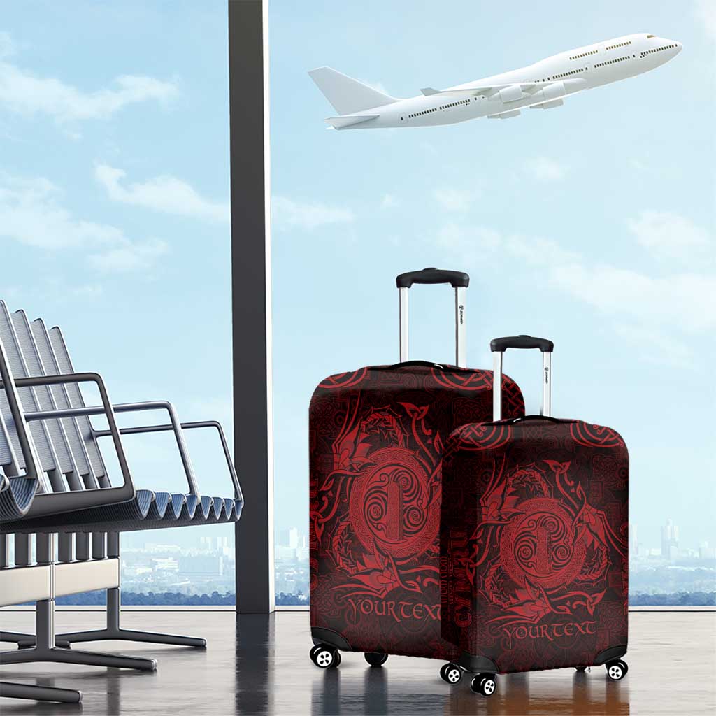 Personalized Anglesey Ynys Mon Luggage Cover Red Standing Stone Celtic-inspired - Wonder Print Shop