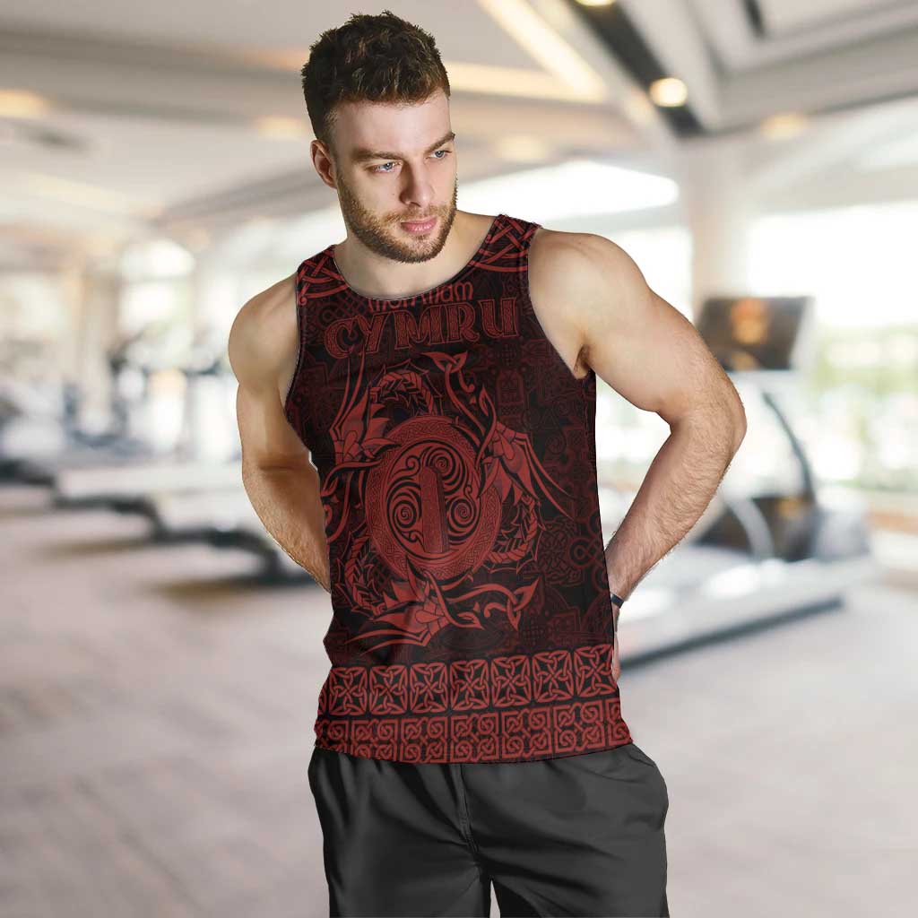Personalized Anglesey Ynys Mon Men Tank Top Red Standing Stone Celtic-inspired - Wonder Print Shop