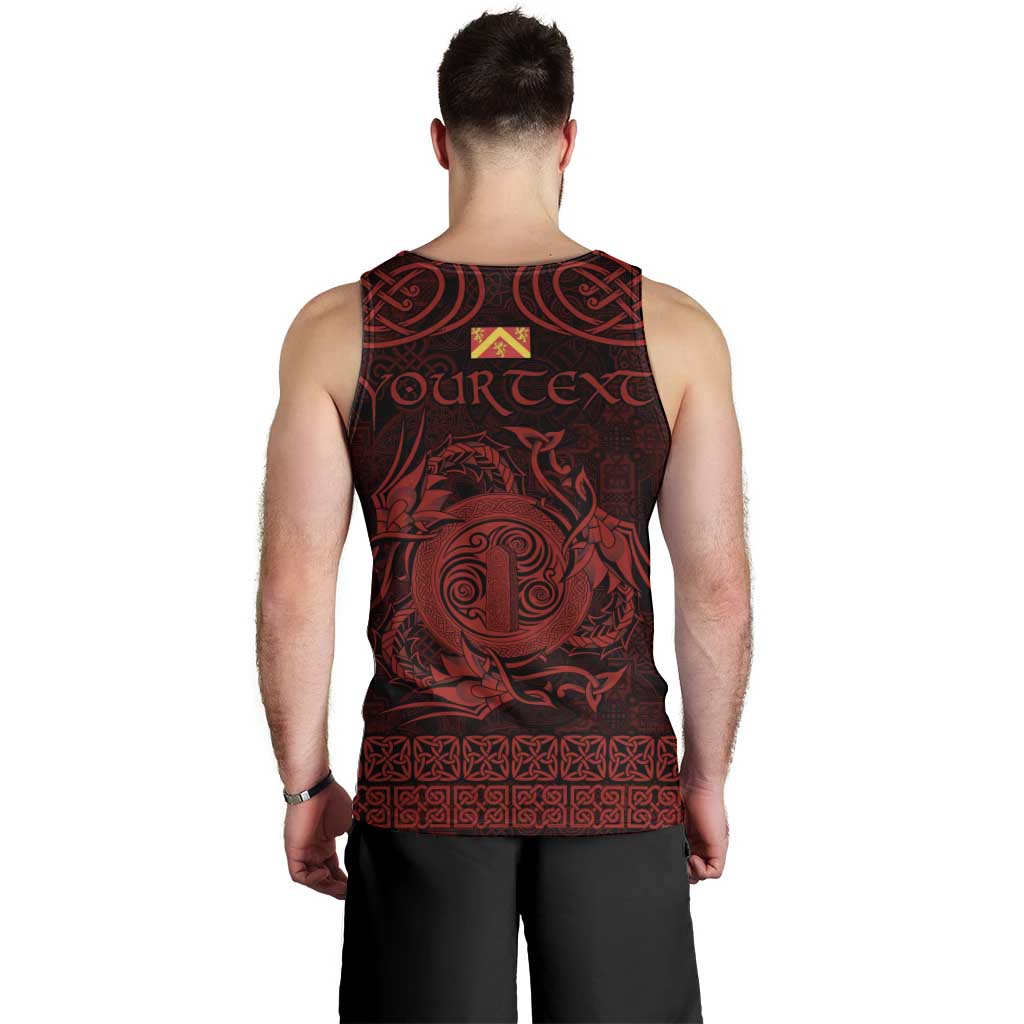 Personalized Anglesey Ynys Mon Men Tank Top Red Standing Stone Celtic-inspired - Wonder Print Shop