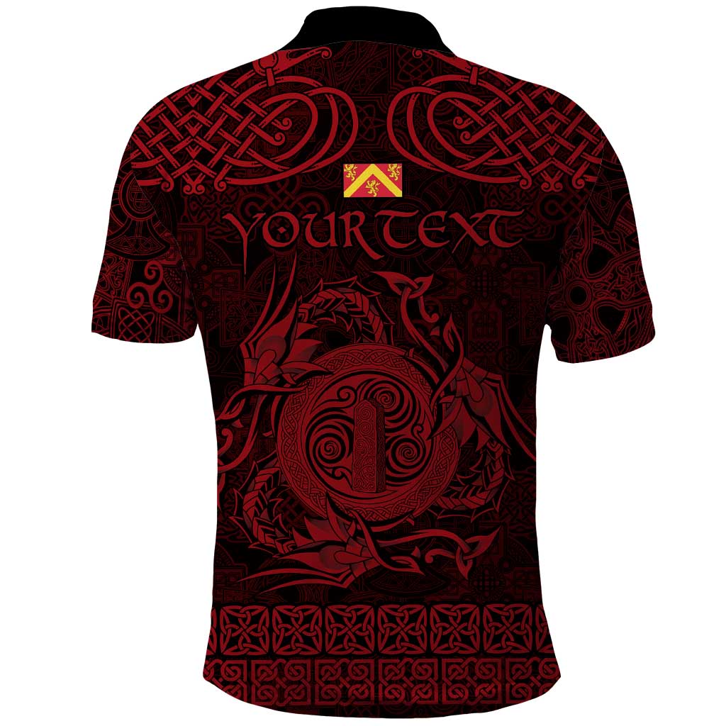Personalized Anglesey Ynys Mon Polo Shirt Red Standing Stone Celtic-inspired - Wonder Print Shop