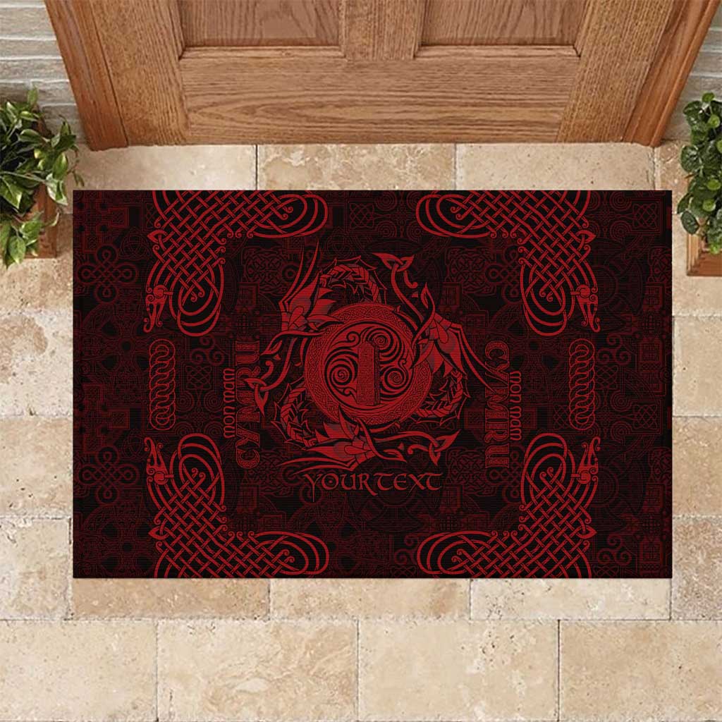Personalized Anglesey Ynys Mon Rubber Doormat Red Standing Stone Celtic-inspired - Wonder Print Shop