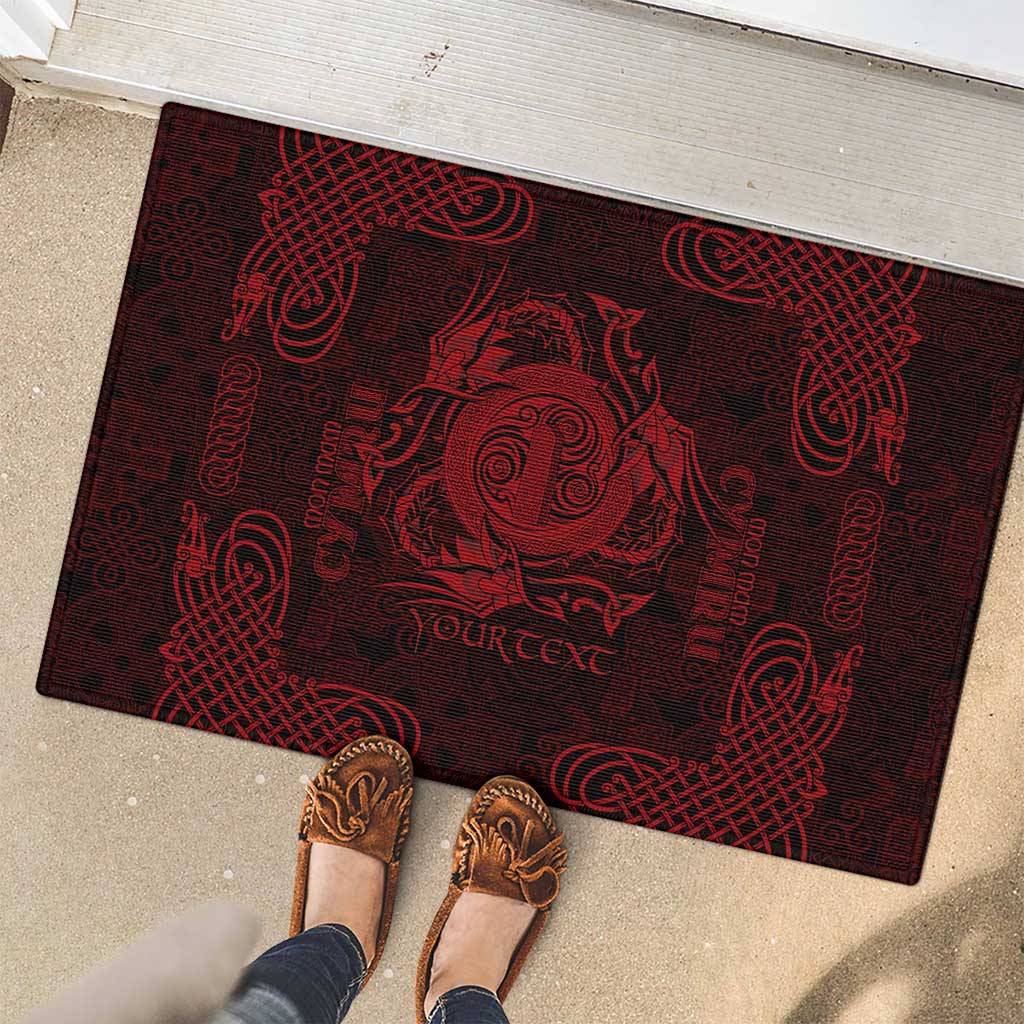 Personalized Anglesey Ynys Mon Rubber Doormat Red Standing Stone Celtic-inspired - Wonder Print Shop