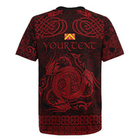 Personalized Anglesey Ynys Mon Rugby Jersey Red Standing Stone Celtic-inspired - Wonder Print Shop