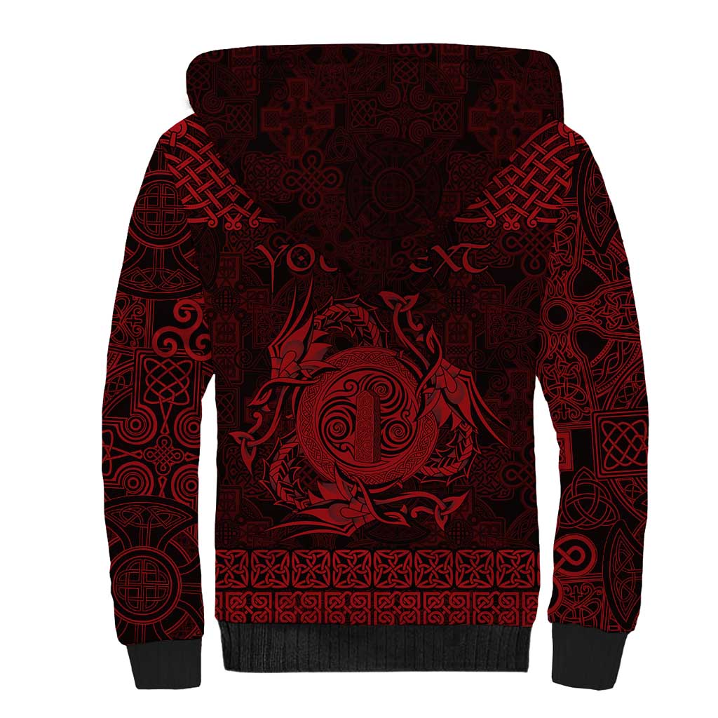 Personalized Anglesey Ynys Mon Sherpa Hoodie Red Standing Stone Celtic-inspired - Wonder Print Shop
