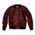 Personalized Anglesey Ynys Mon Sleeve Zip Bomber Jacket Red Standing Stone Celtic-inspired - Wonder Print Shop