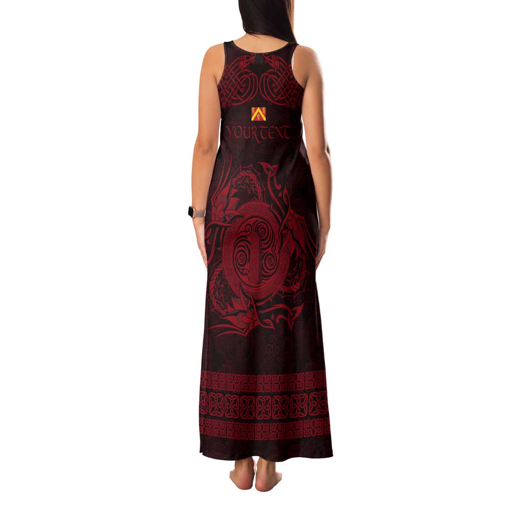 Personalized Anglesey Ynys Mon Tank Maxi Dress Red Standing Stone Celtic-inspired - Wonder Print Shop