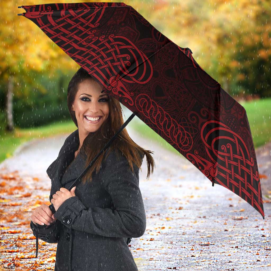 Personalized Anglesey Ynys Mon Umbrella Red Standing Stone Celtic-inspired - Wonder Print Shop