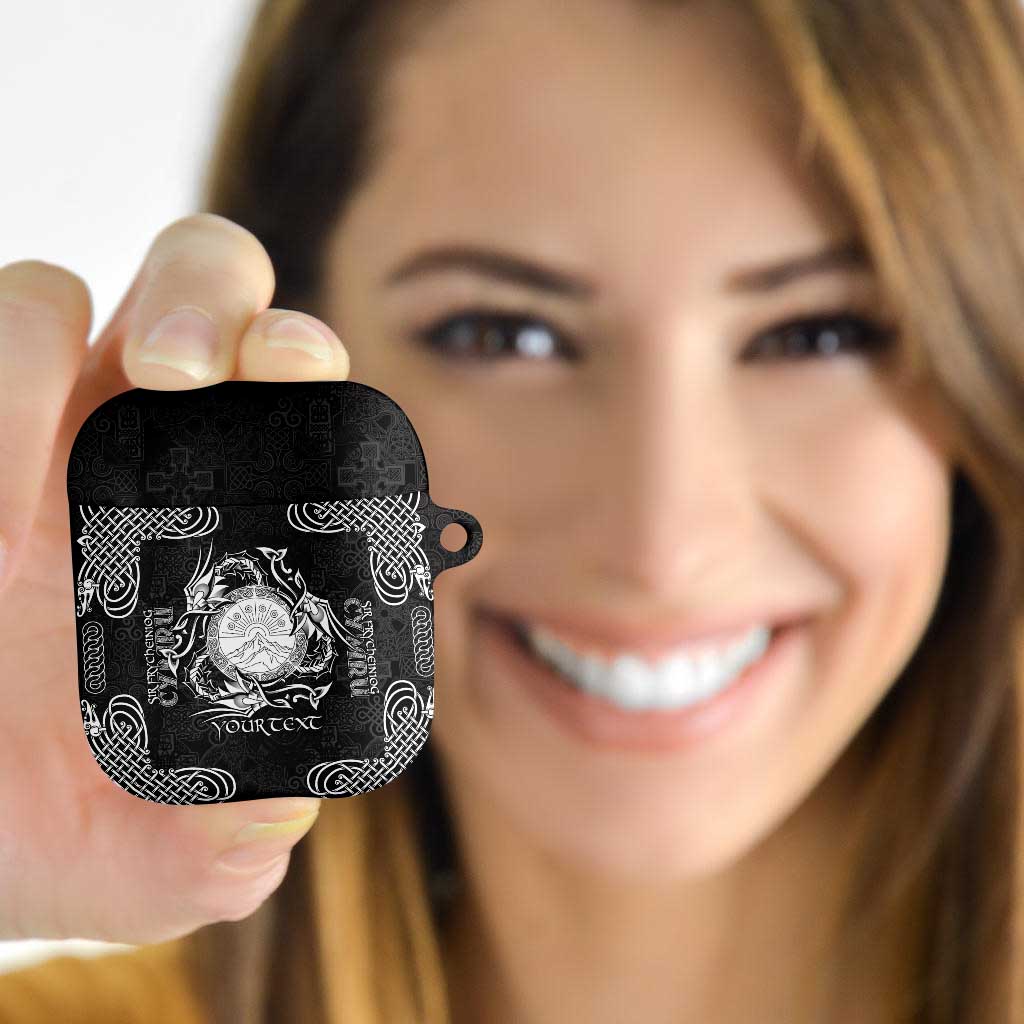 Personalized Brecknockshire Sir Frycheiniog AirPods Case Black Brecon Beacons Mountain Celtic-inspired - Wonder Print Shop