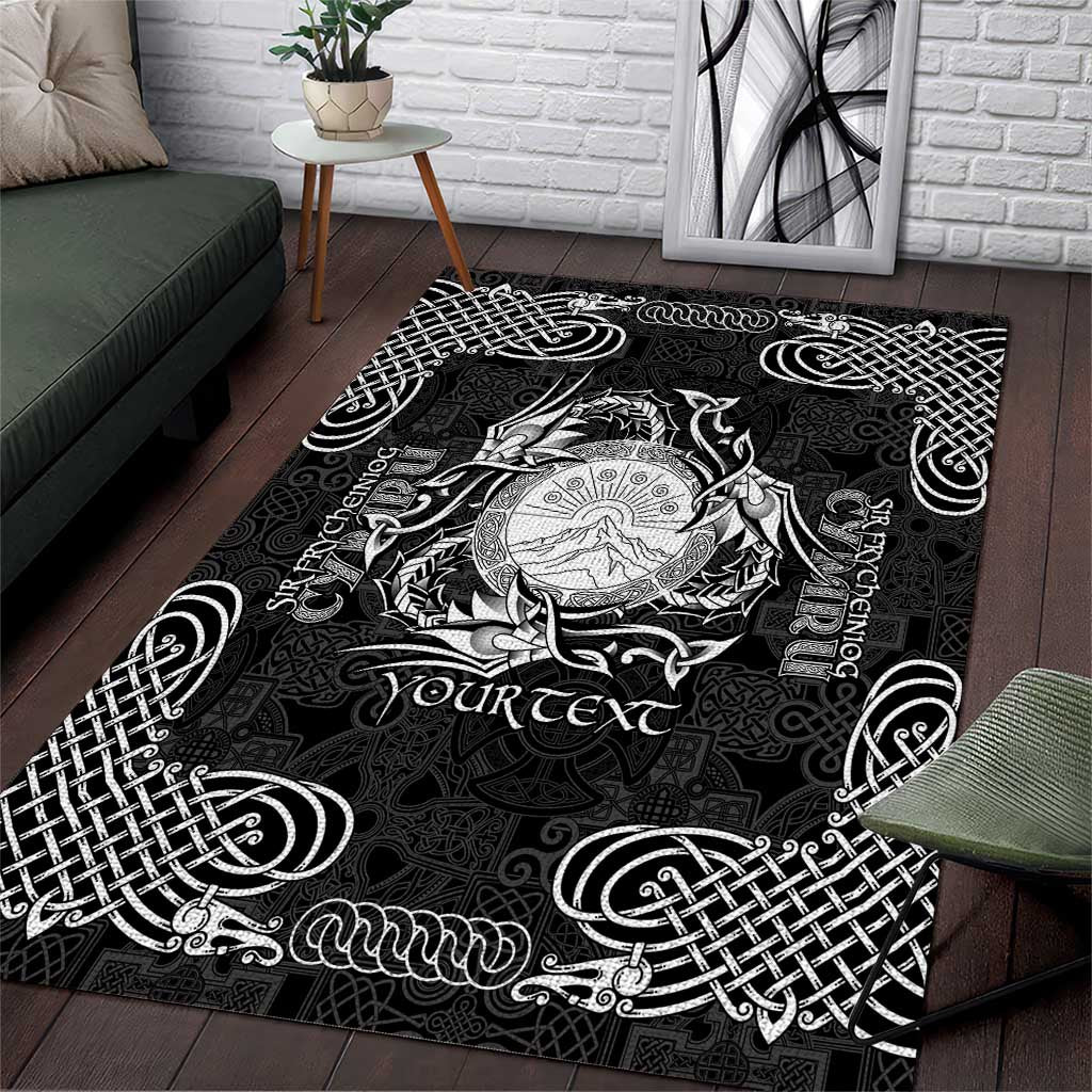 Personalized Brecknockshire Sir Frycheiniog Area Rug Black Brecon Beacons Mountain Celtic-inspired - Wonder Print Shop