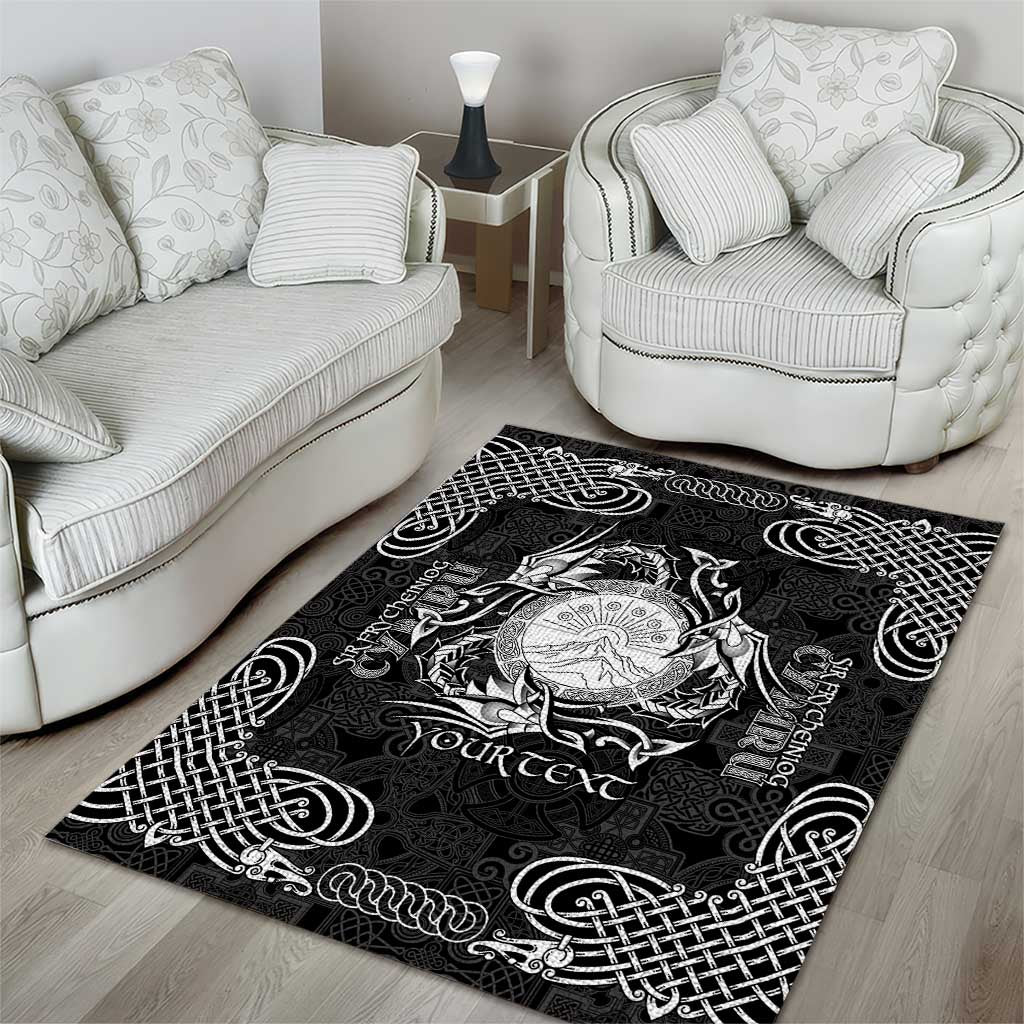 Personalized Brecknockshire Sir Frycheiniog Area Rug Black Brecon Beacons Mountain Celtic-inspired - Wonder Print Shop