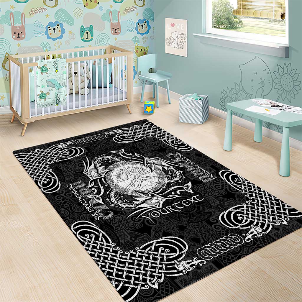 Personalized Brecknockshire Sir Frycheiniog Area Rug Black Brecon Beacons Mountain Celtic-inspired - Wonder Print Shop