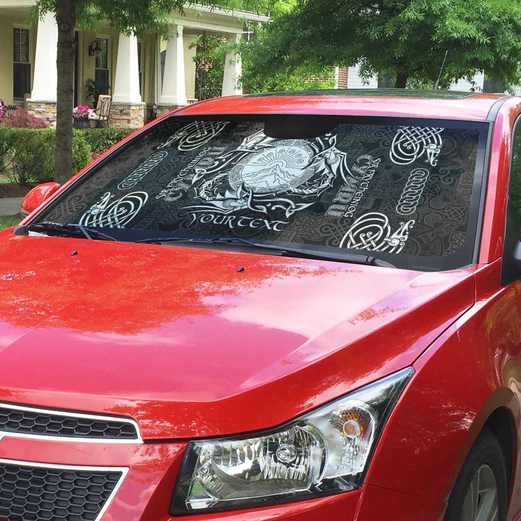 Personalized Brecknockshire Sir Frycheiniog Auto Sun Shade Black Brecon Beacons Mountain Celtic-inspired - Wonder Print Shop