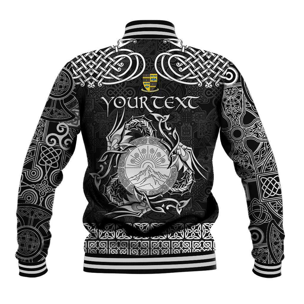 Personalized Brecknockshire Sir Frycheiniog Baseball Jacket Black Brecon Beacons Mountain Celtic-inspired - Wonder Print Shop
