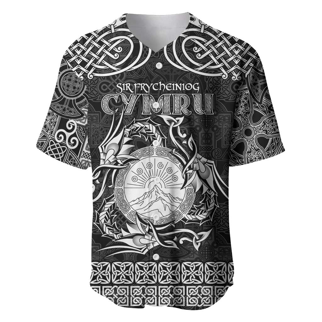 Personalized Brecknockshire Sir Frycheiniog Baseball Jersey Black Brecon Beacons Mountain Celtic-inspired - Wonder Print Shop