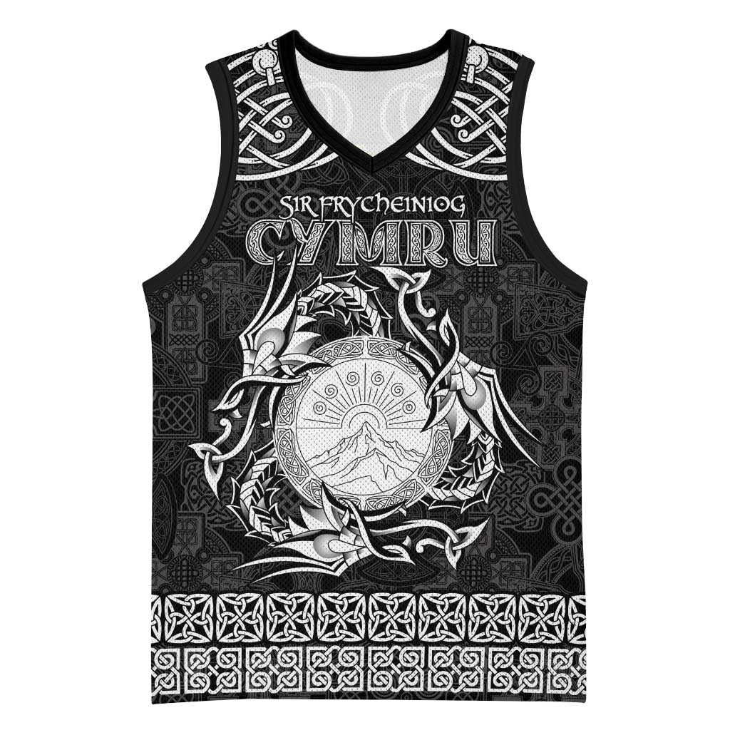 Personalized Brecknockshire Sir Frycheiniog Basketball Jersey Black Brecon Beacons Mountain Celtic-inspired - Wonder Print Shop