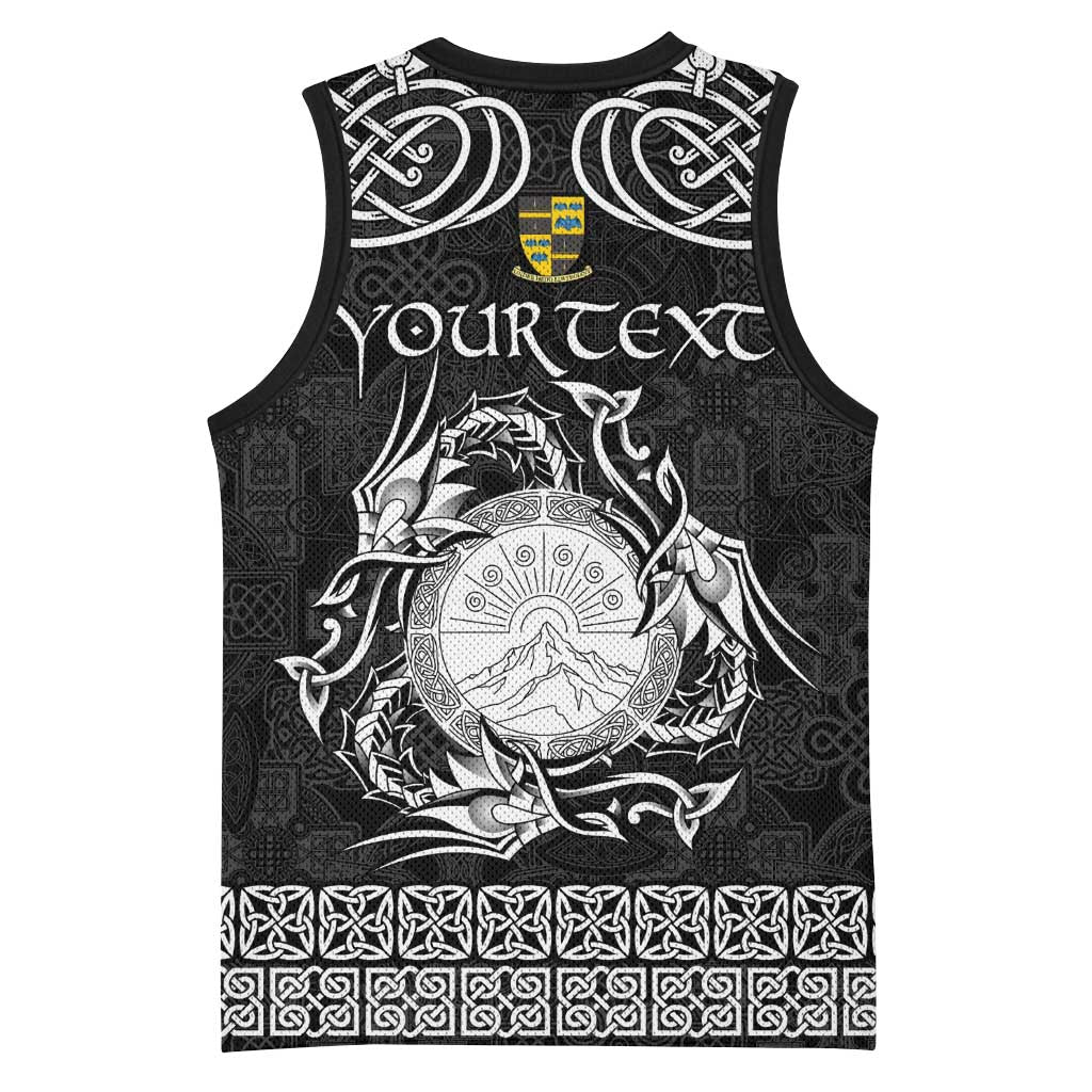 Personalized Brecknockshire Sir Frycheiniog Basketball Jersey Black Brecon Beacons Mountain Celtic-inspired - Wonder Print Shop