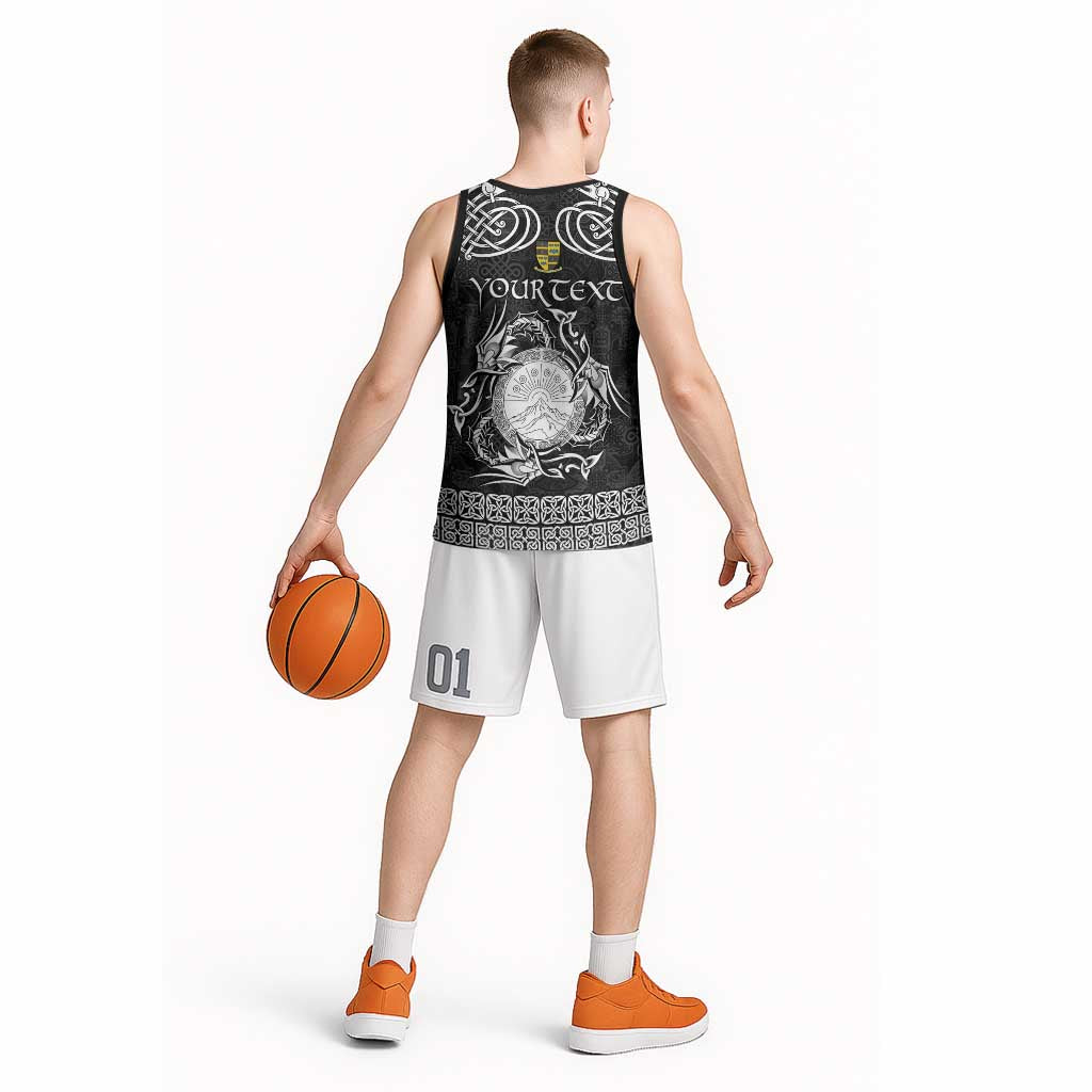 Personalized Brecknockshire Sir Frycheiniog Basketball Jersey Black Brecon Beacons Mountain Celtic-inspired - Wonder Print Shop