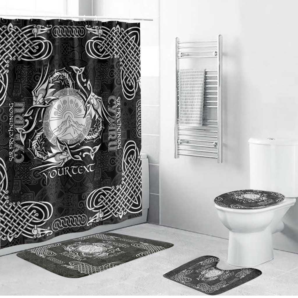 Personalized Brecknockshire Sir Frycheiniog Bathroom Set Black Brecon Beacons Mountain Celtic-inspired - Wonder Print Shop
