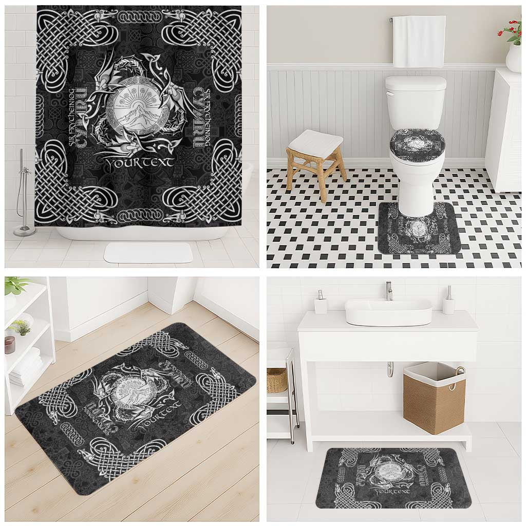 Personalized Brecknockshire Sir Frycheiniog Bathroom Set Black Brecon Beacons Mountain Celtic-inspired - Wonder Print Shop